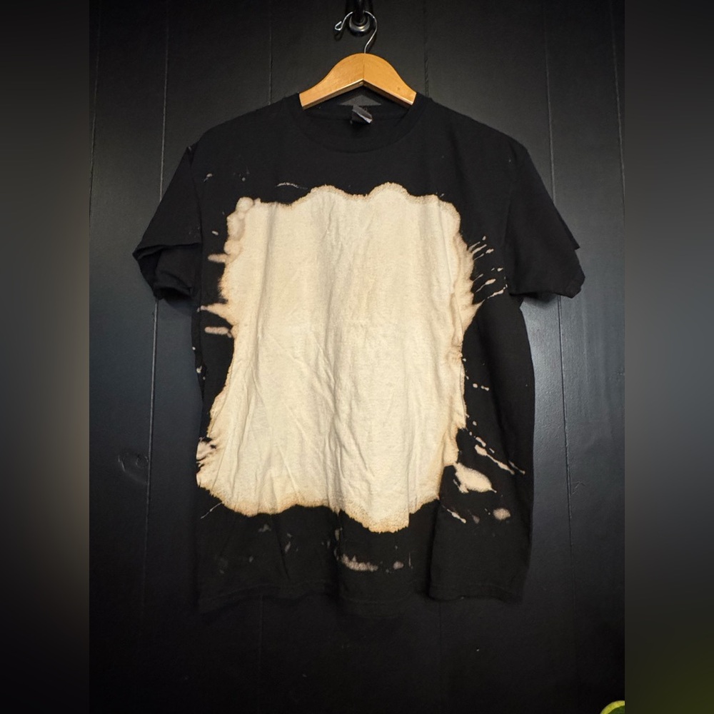 Black and Cream Bleached Dyed Men's T-Shirt